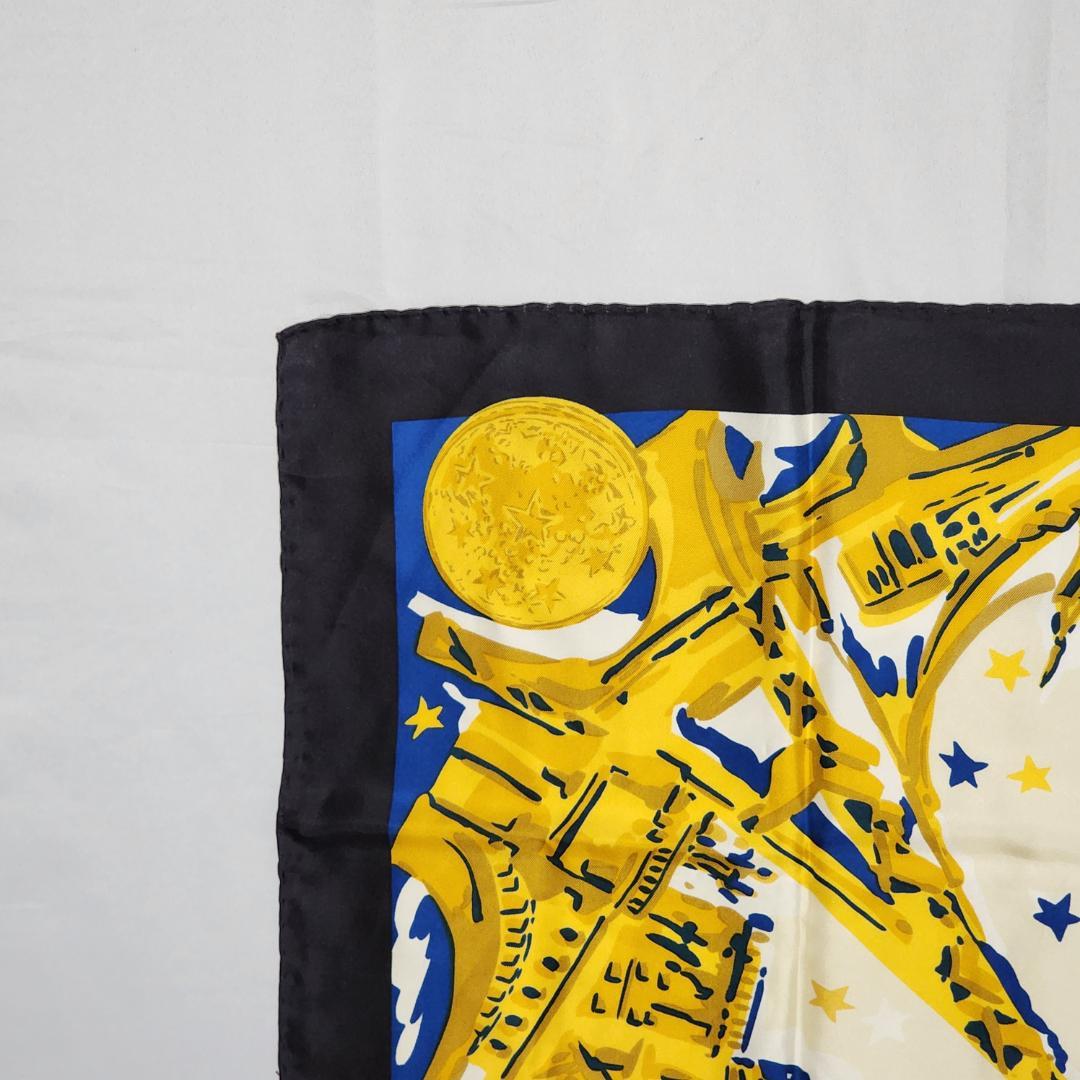 美品 ★CELINE★ スカーフ 大判 スターボール パリ シルク ブラック