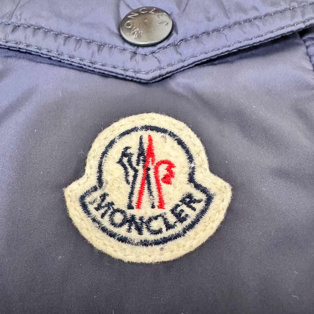 MONCLER ダウンベスト　ネイビー　サイズ0 フードあり