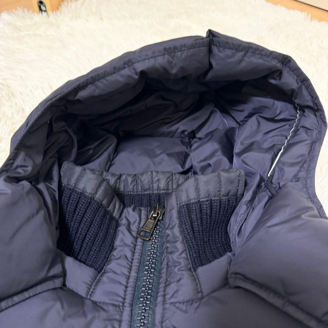 MONCLER ダウンベスト　ネイビー　サイズ0 フードあり