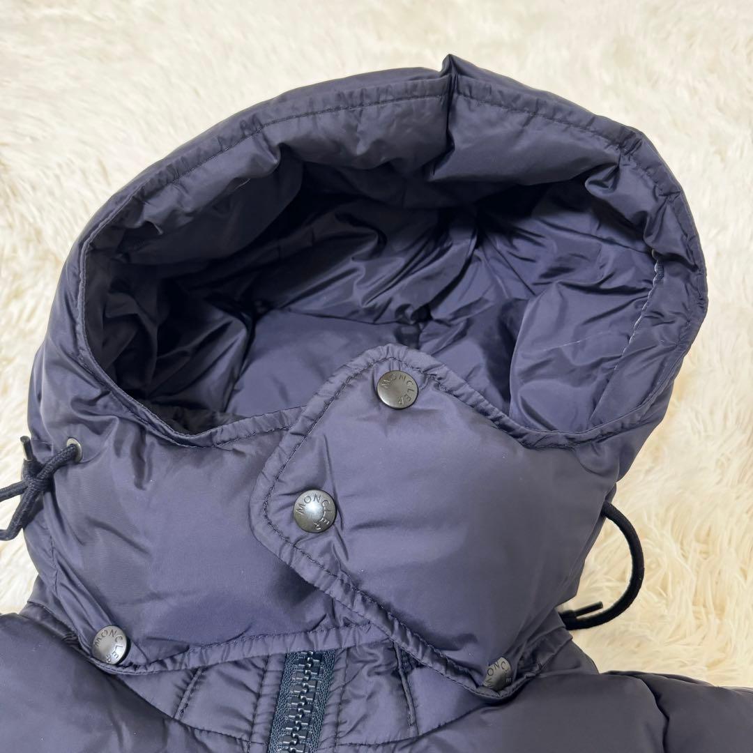 MONCLER ダウンベスト　ネイビー　サイズ0 フードあり