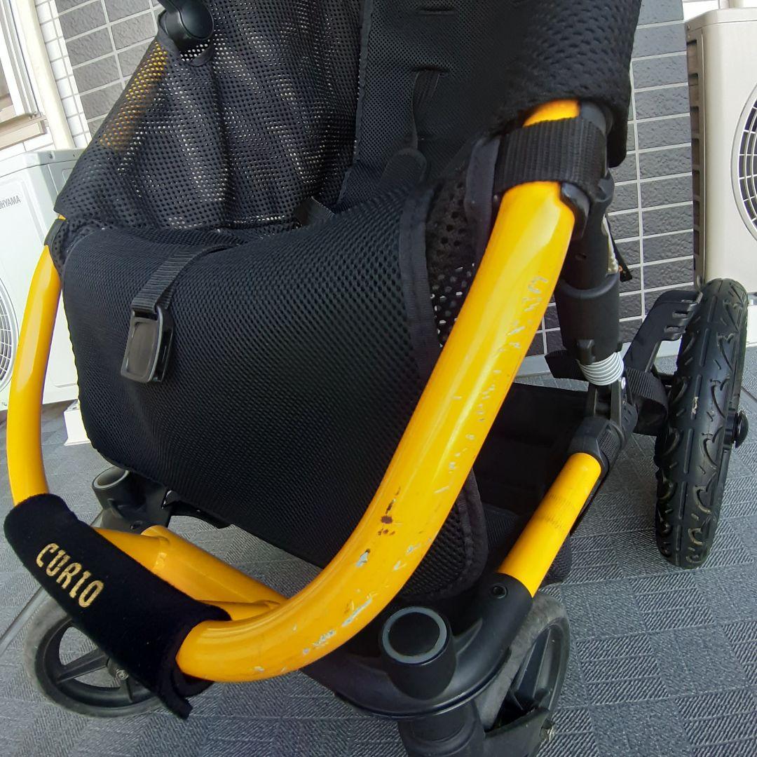 キュリオ ベビーカー ストローラーA ブラック×イエロー 日本製