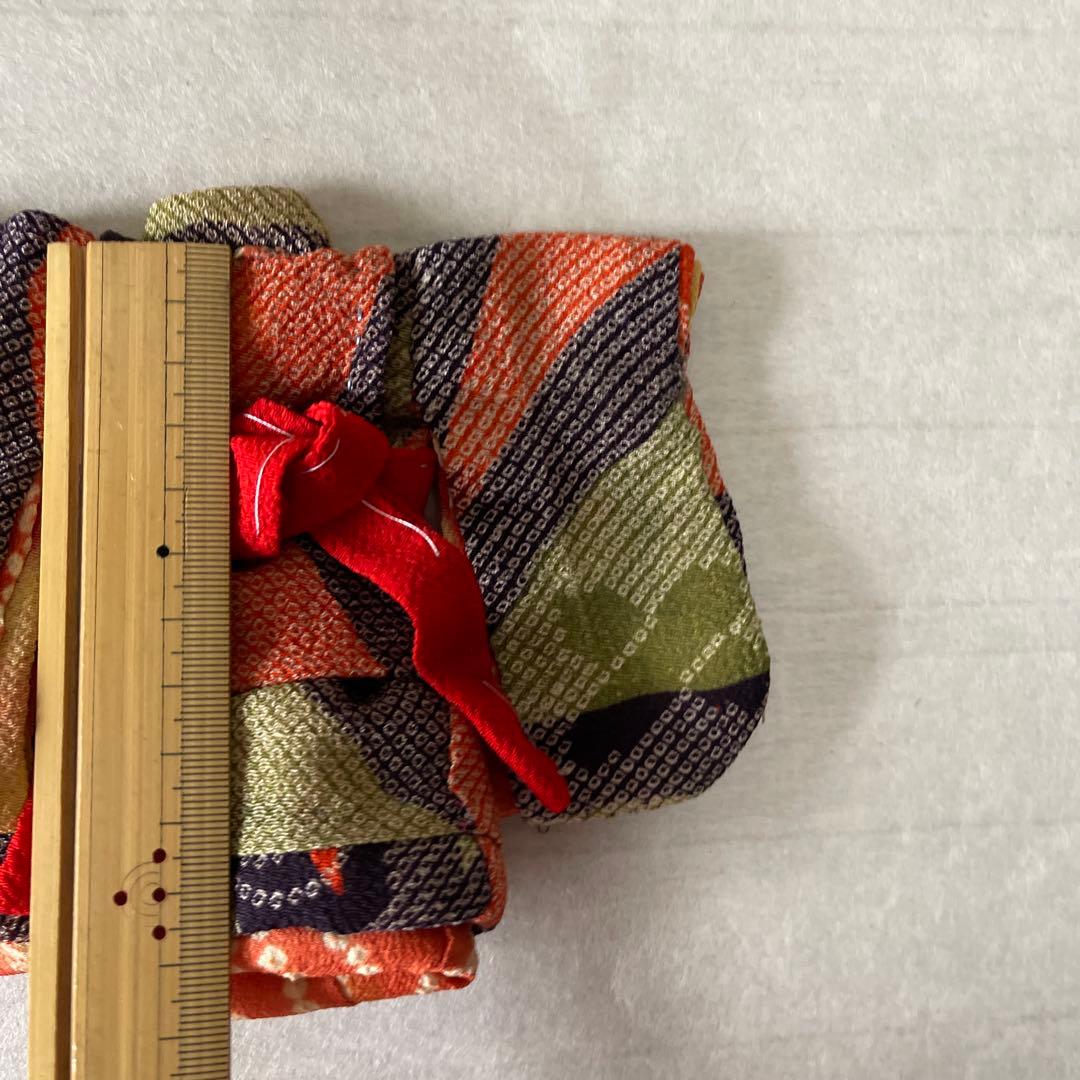 着せれる小さい人形の着物　古布縮緬　1004256