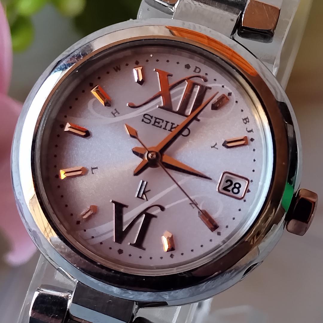 【稼働品】セイコー ルキア 腕時計 電波ソーラー 純正ブレス 箱付き SEIKO