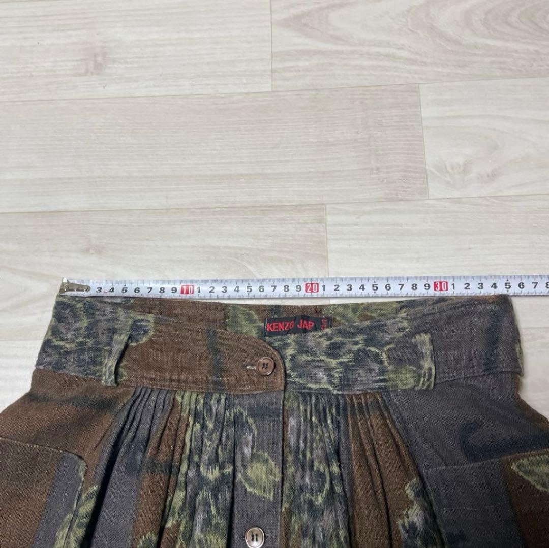 KENZO JAP ケンゾージャップ 花柄チェックスカート 38 フランス製