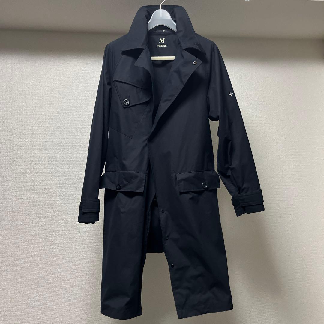 伊製STONE 変形デザインコート黒 希少ventileコットン使用
