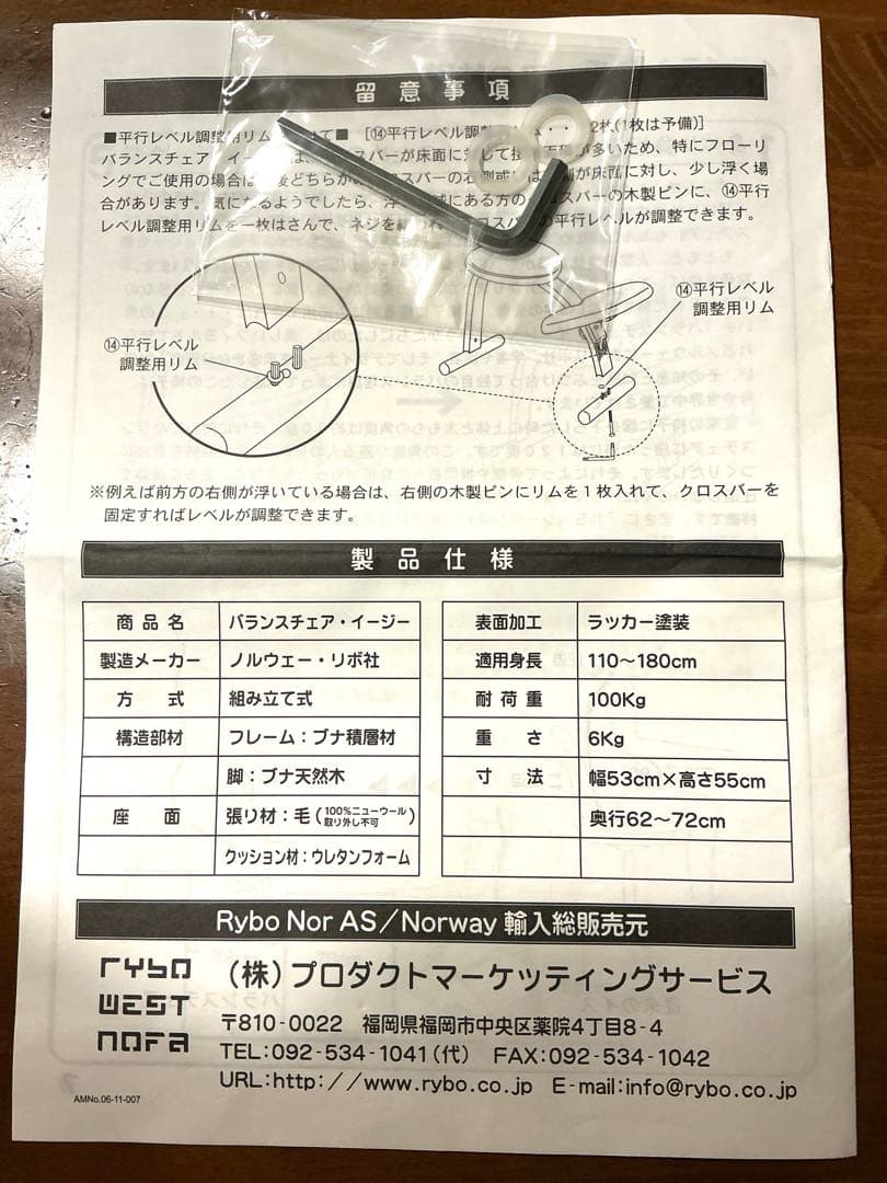 バランスチェア イージー　リボ社製