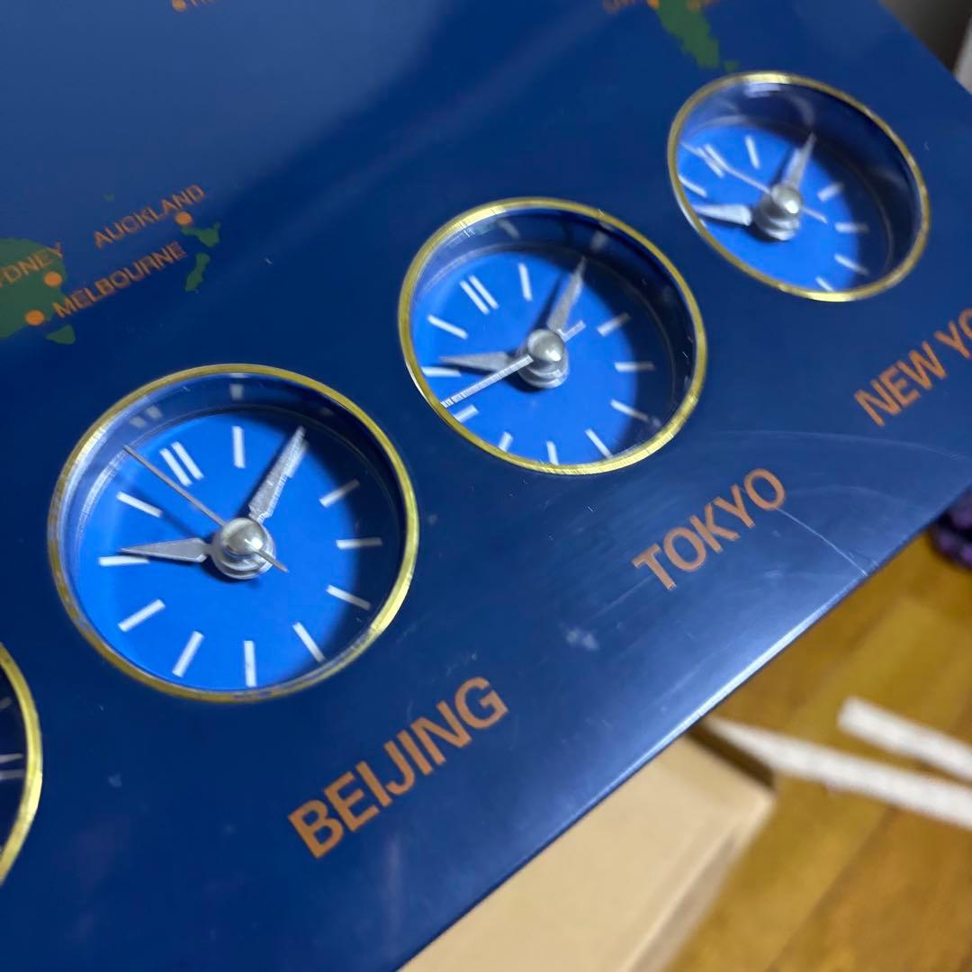 WORLDCLOCK　世界　地図時計　ヴィンテージ　世界時計　置き時計