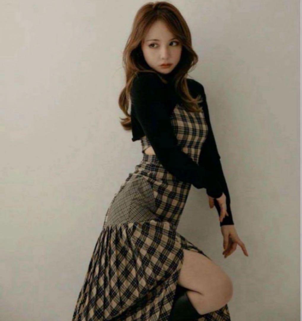 andmary アンナチェックドレス　ベージュ