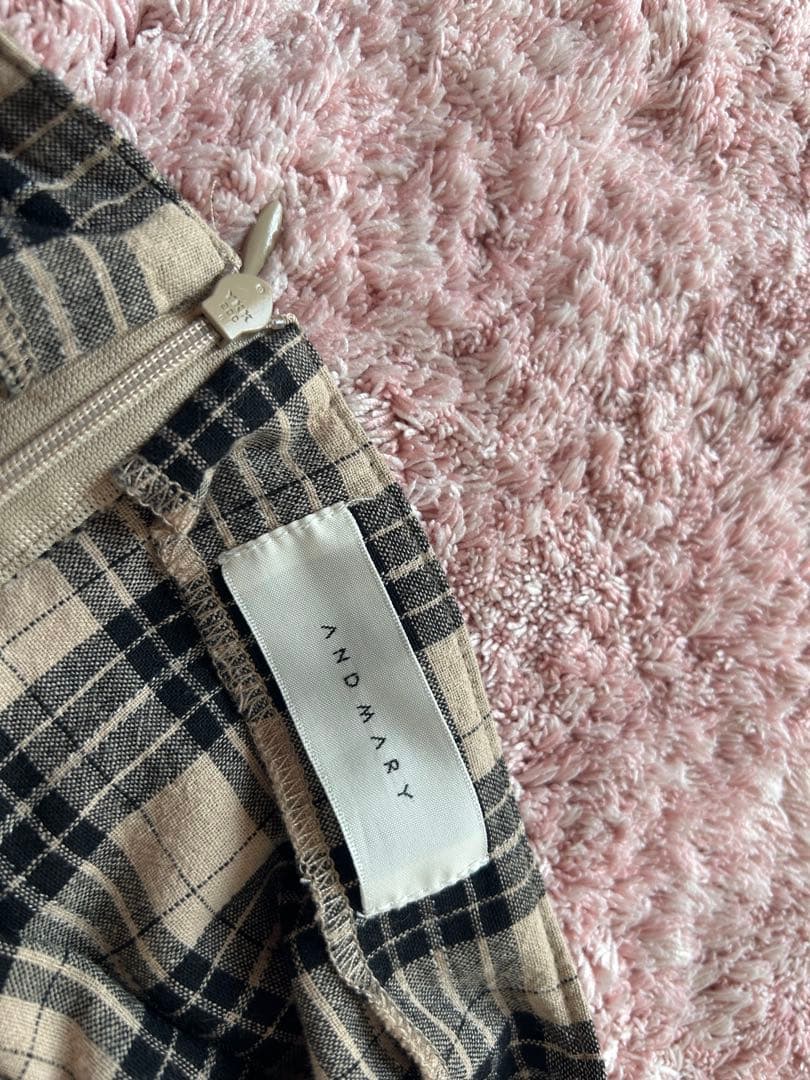 andmary アンナチェックドレス　ベージュ