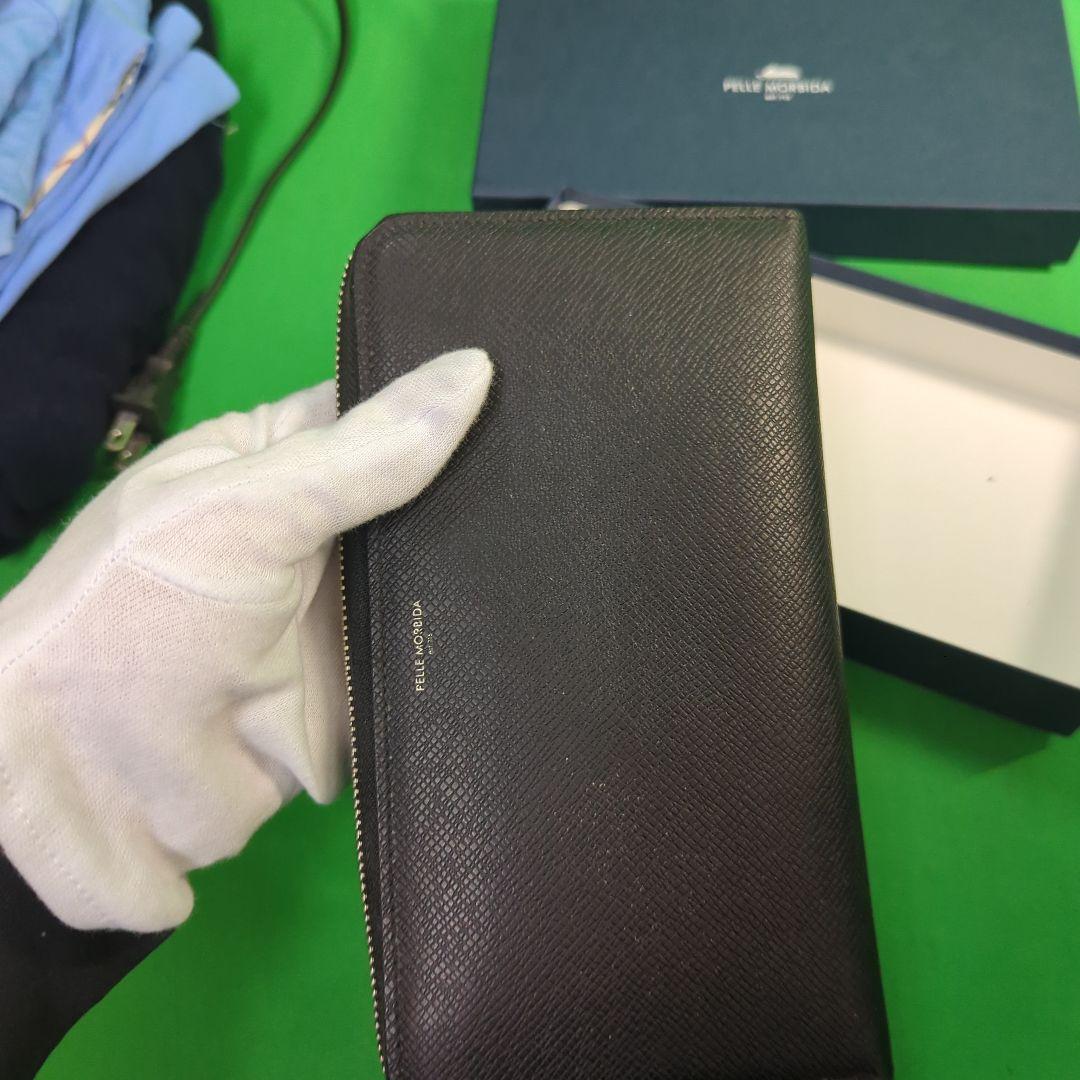 PELLE MORBIDA ブラック 長財布　Barca　ラウンドファスナー