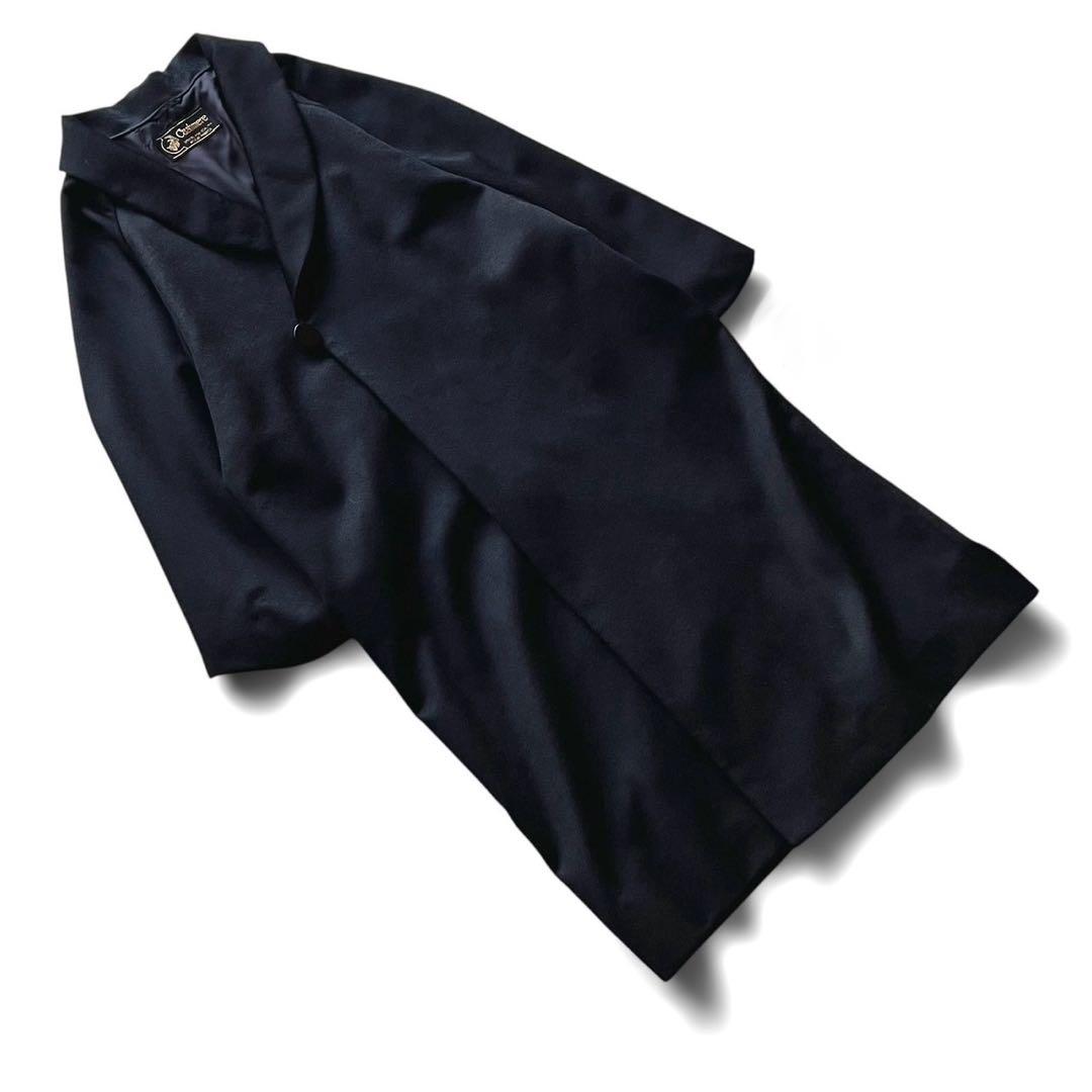 【タグ付き・新品未使用】カシミアヘチマ衿和装コート/ブラック/着丈105cm