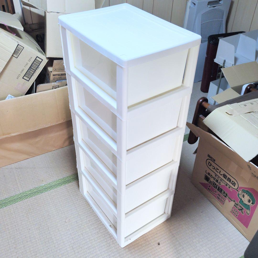 ★レトロポップなアンティーク ローズ柄★バラ柄 キャスター付き 5段チェスト