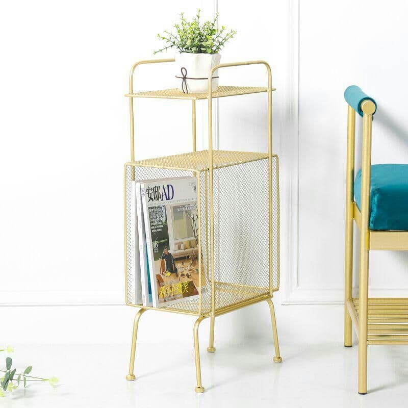 北欧のソファーのそばに鉄芸着地雑誌本棚寝室小型超狭辺ins枕元ロッカー棚