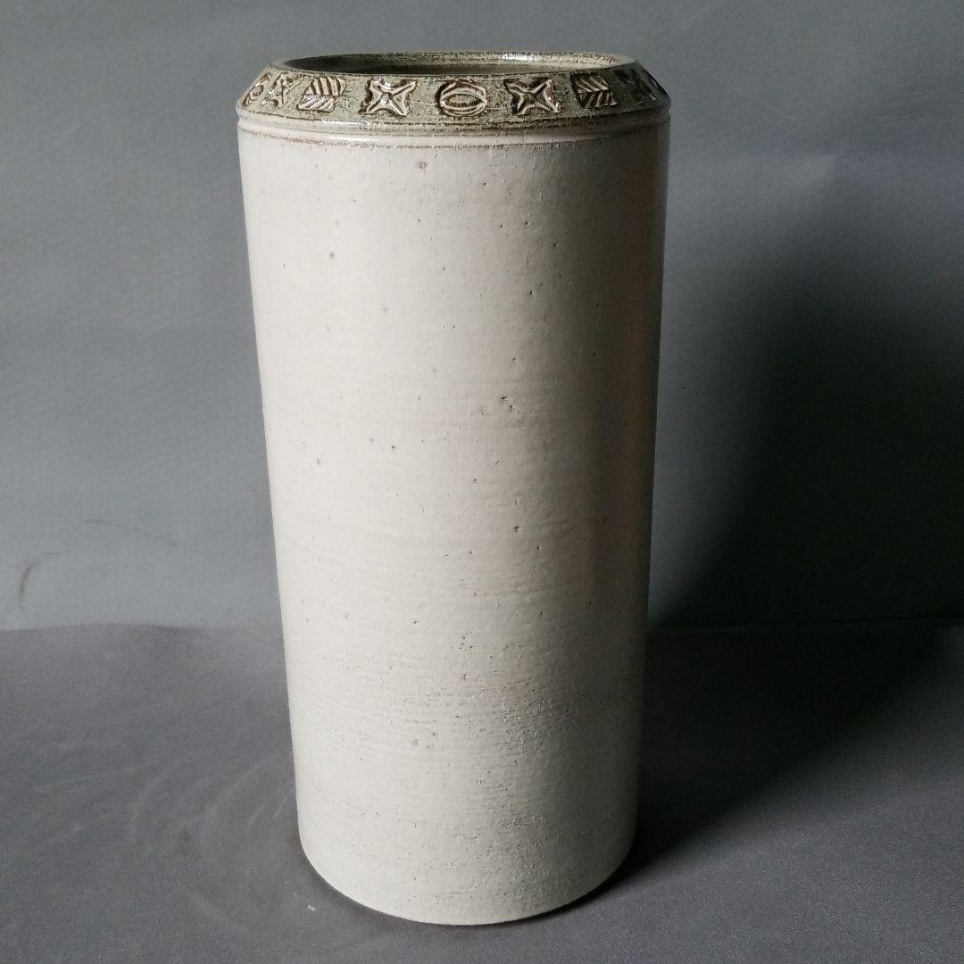 信楽焼傘立て  切立印華 高さ47cm