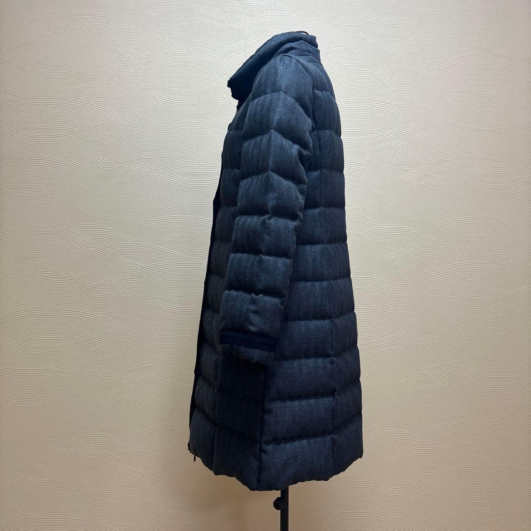 LANVIN en Bleu ランバンブルー 38 ヘリンボーン　ダウンコート