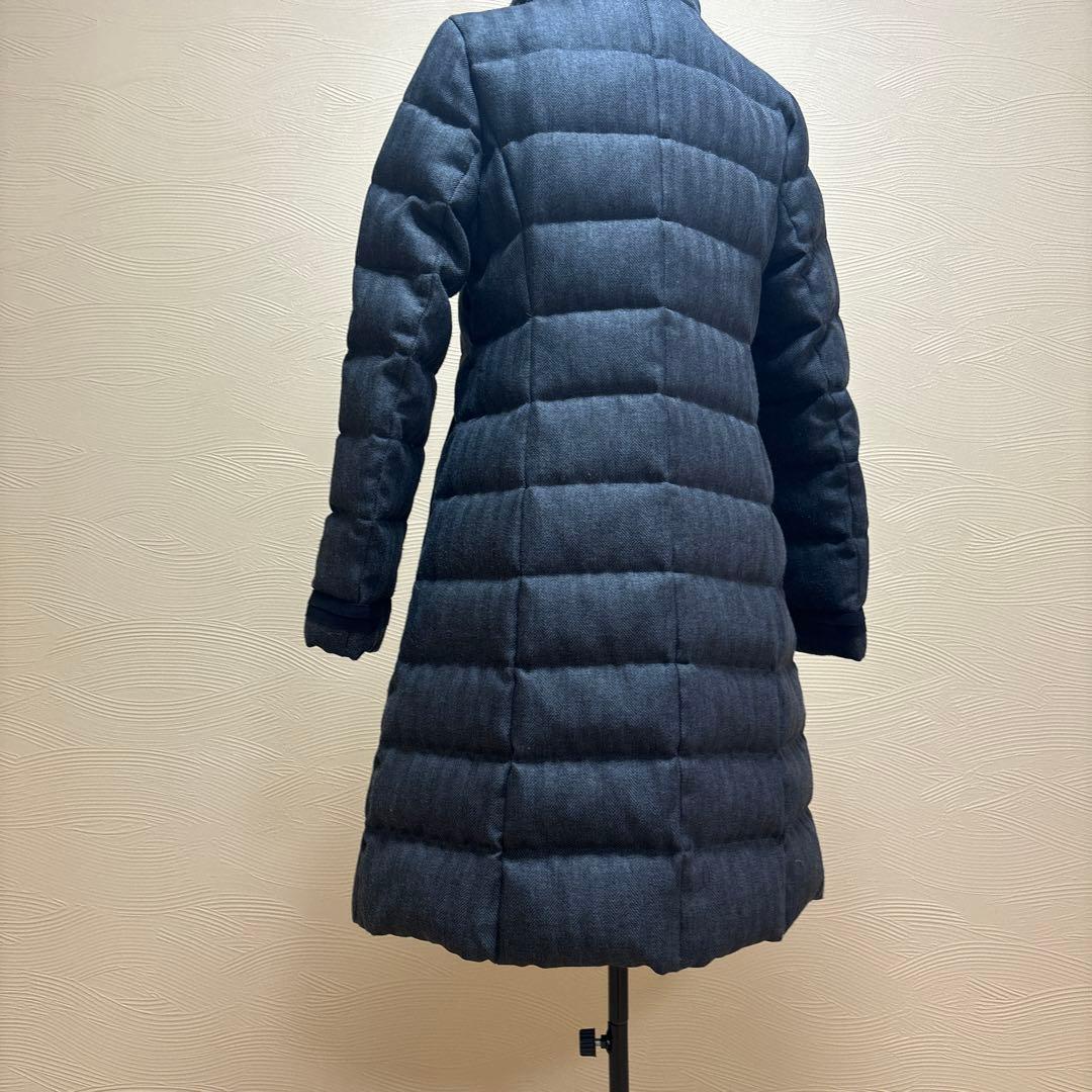 LANVIN en Bleu ランバンブルー 38 ヘリンボーン　ダウンコート