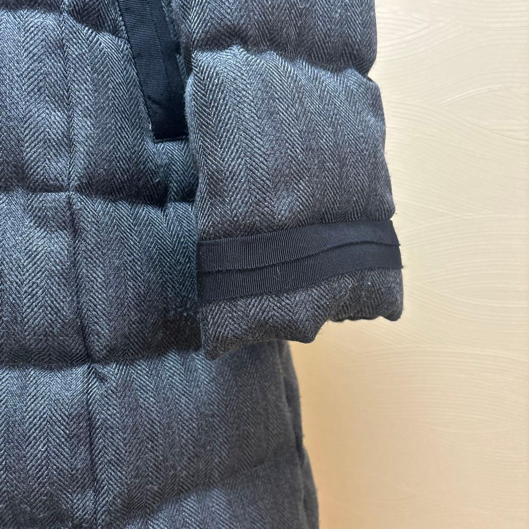 LANVIN en Bleu ランバンブルー 38 ヘリンボーン　ダウンコート