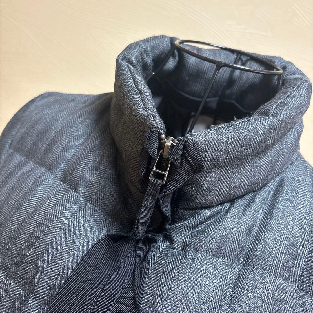 LANVIN en Bleu ランバンブルー 38 ヘリンボーン　ダウンコート