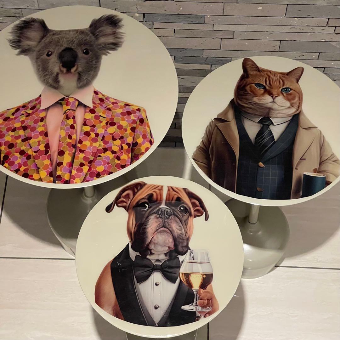 KARE Business Animalsサイドテーブル 3p set レア