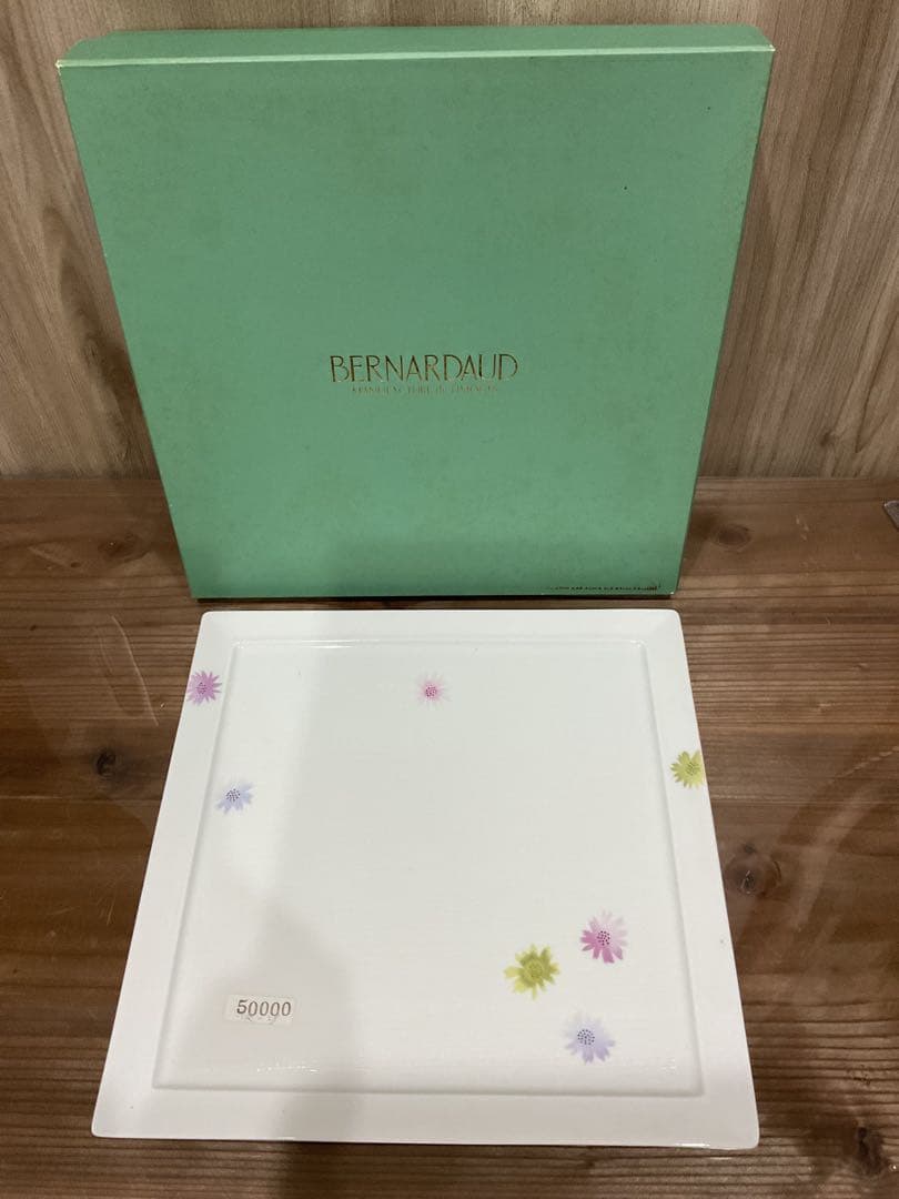 BERNARDAUD 花柄 正方形皿 箱付き