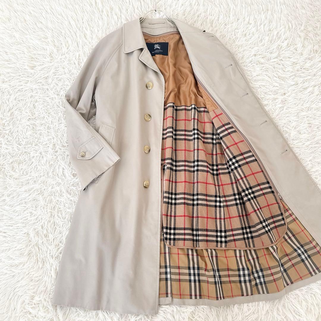 人気✨バーバリーロンドン ウールライナー付 ステンカラーコート ロング ベージュ