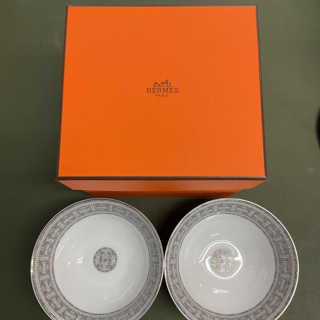 H6392 HERMES モザイク　茶碗　ボウル　2個セット