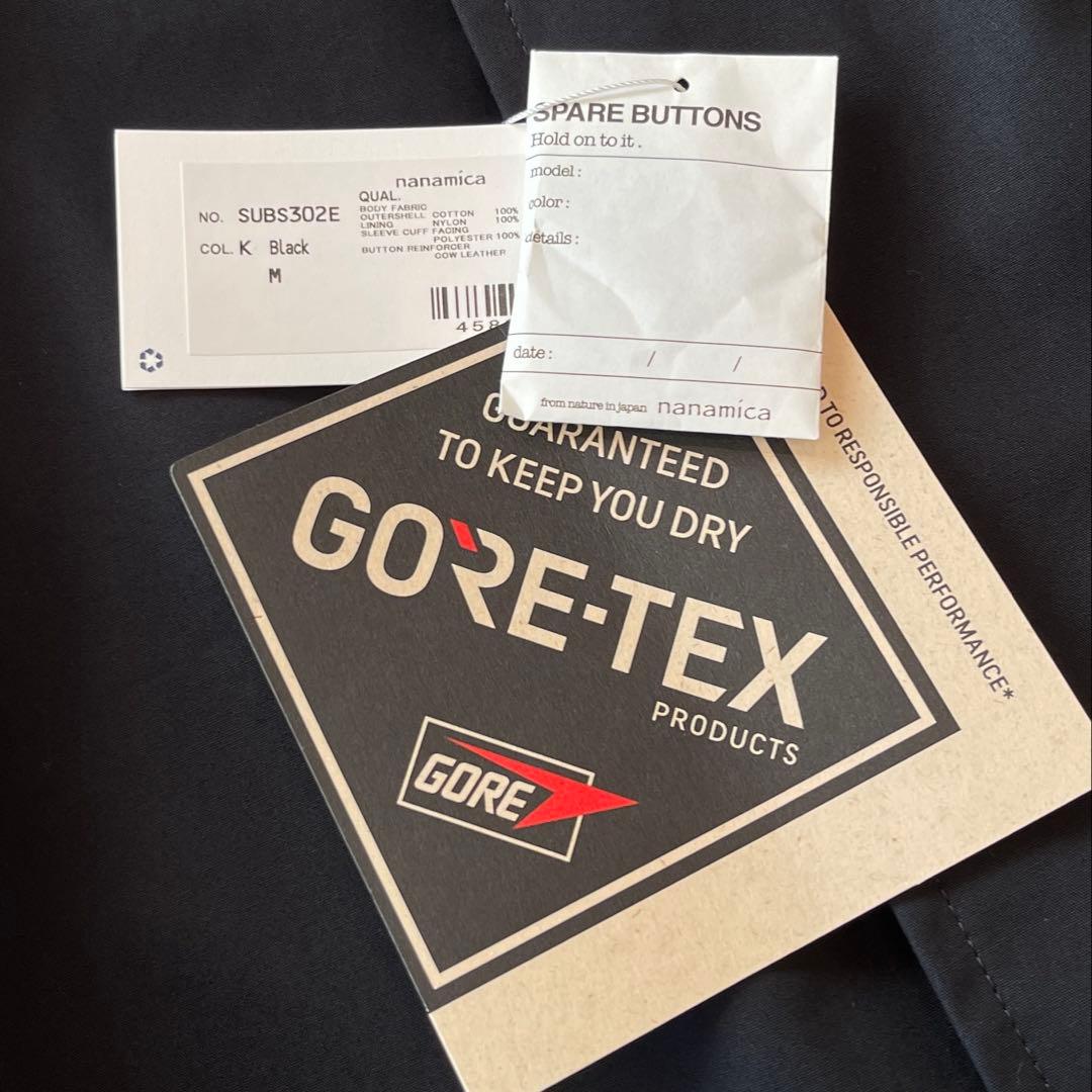 新品 ナナミカ 黒 ゴアテックス ステンカラーコートL相当