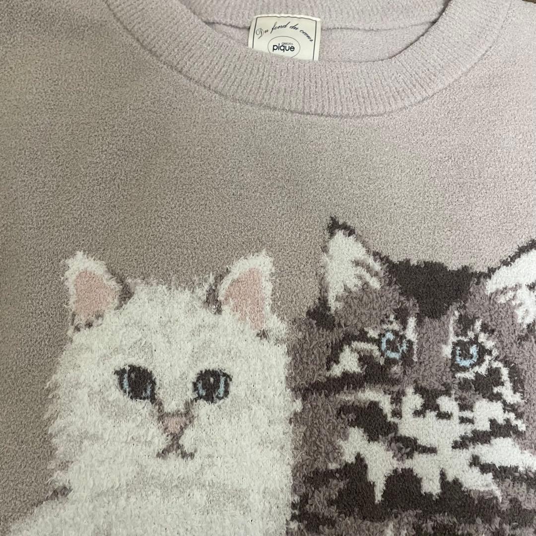 ジェラートピケ　ジェラピケ　ツインキャット　ジャガードプルオーバー　ベージュ