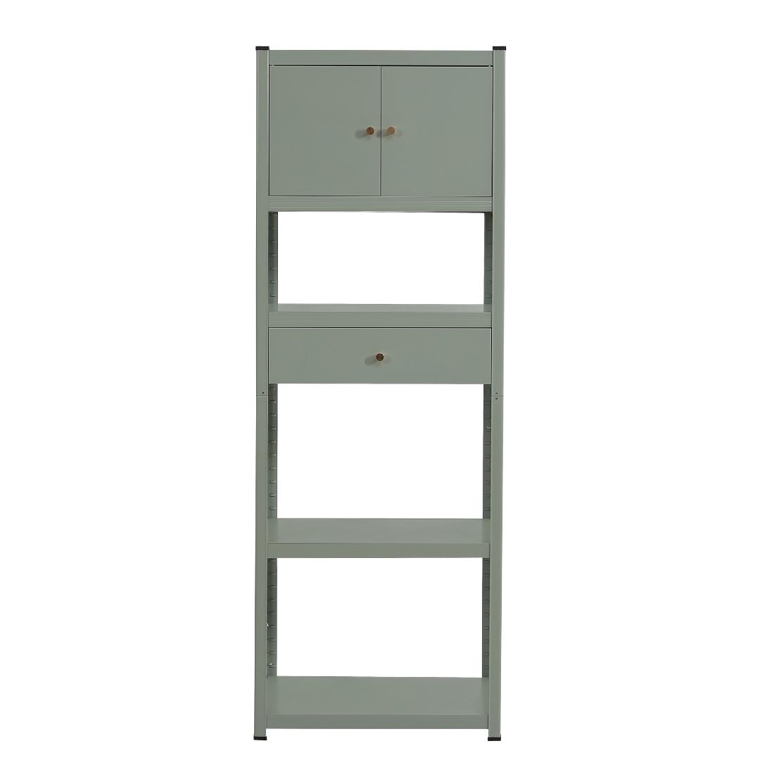 タイムセール！スチール製収納ラック【タイプC】　可動棚　大容量　GREEN