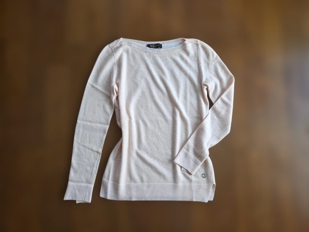 LORO PIANA ライトピンク クルーネック ニット