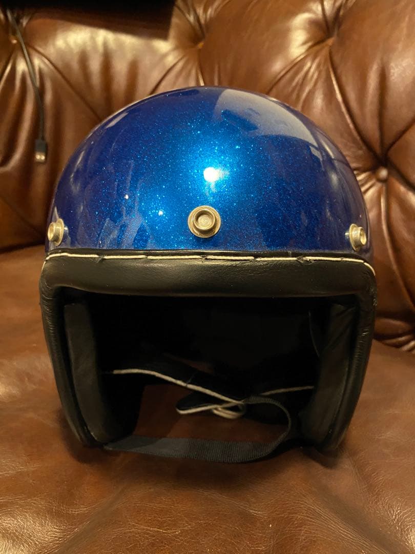 shm タチバナ ヘルメット ブルーフレーク 本革　Sサイズ　55〜56cm
