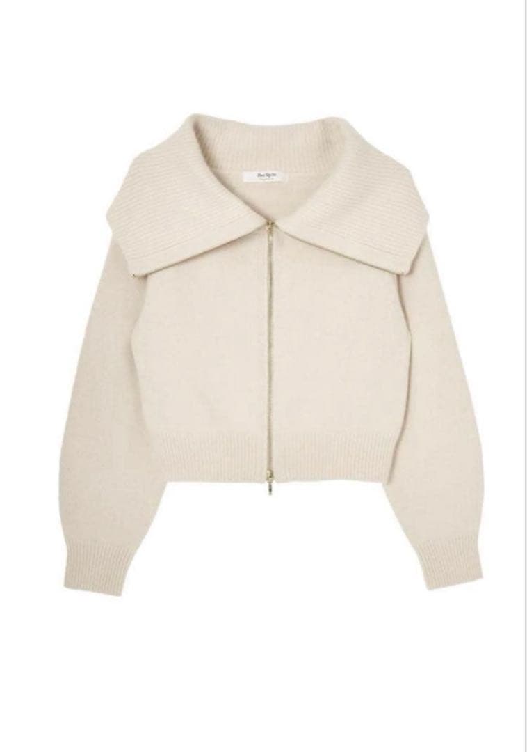 【限定値下げ】ハーリップトゥ　ベージュ ニットカーディガン ジッパー付き