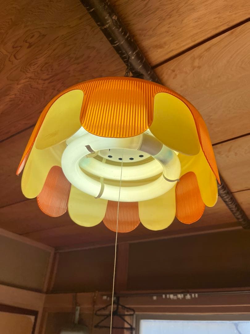 昭和レトロ　70’s ペンダントライト　当時物　レトロポップ照明