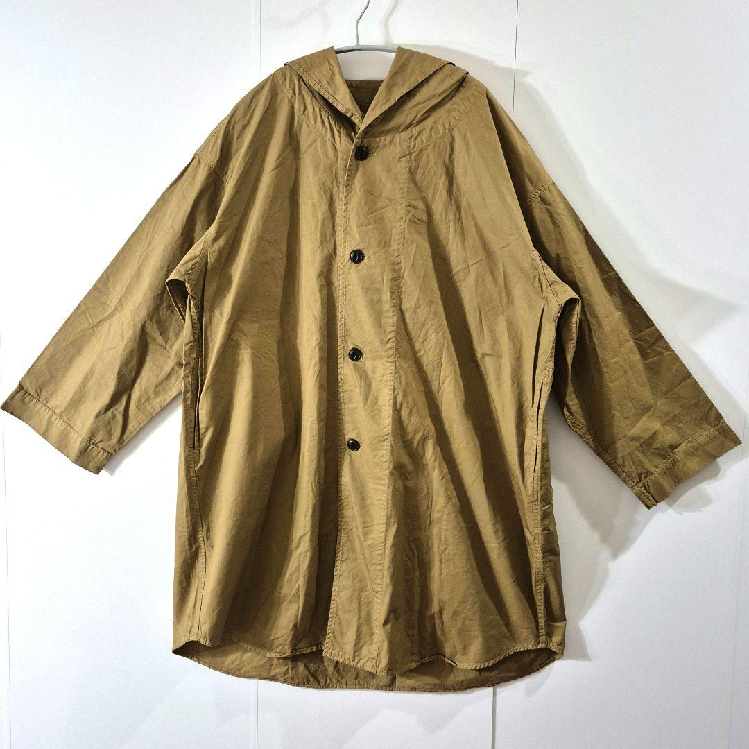 prit 綾ダンプ フード シャツ ブルゾン SIZE F カーキベージュ