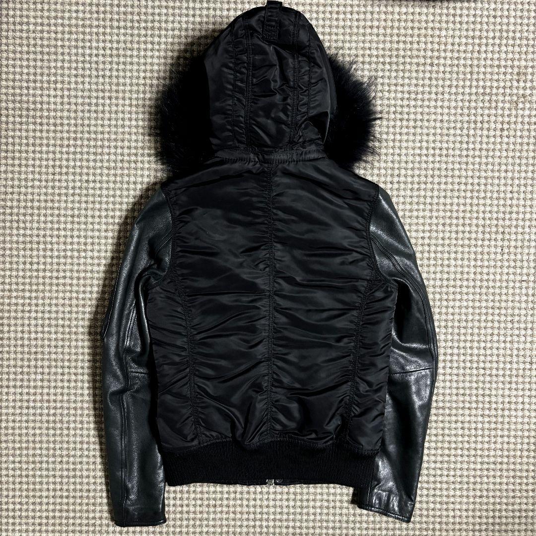 00s fuga レザー n2b ファー ジャケット archive opium