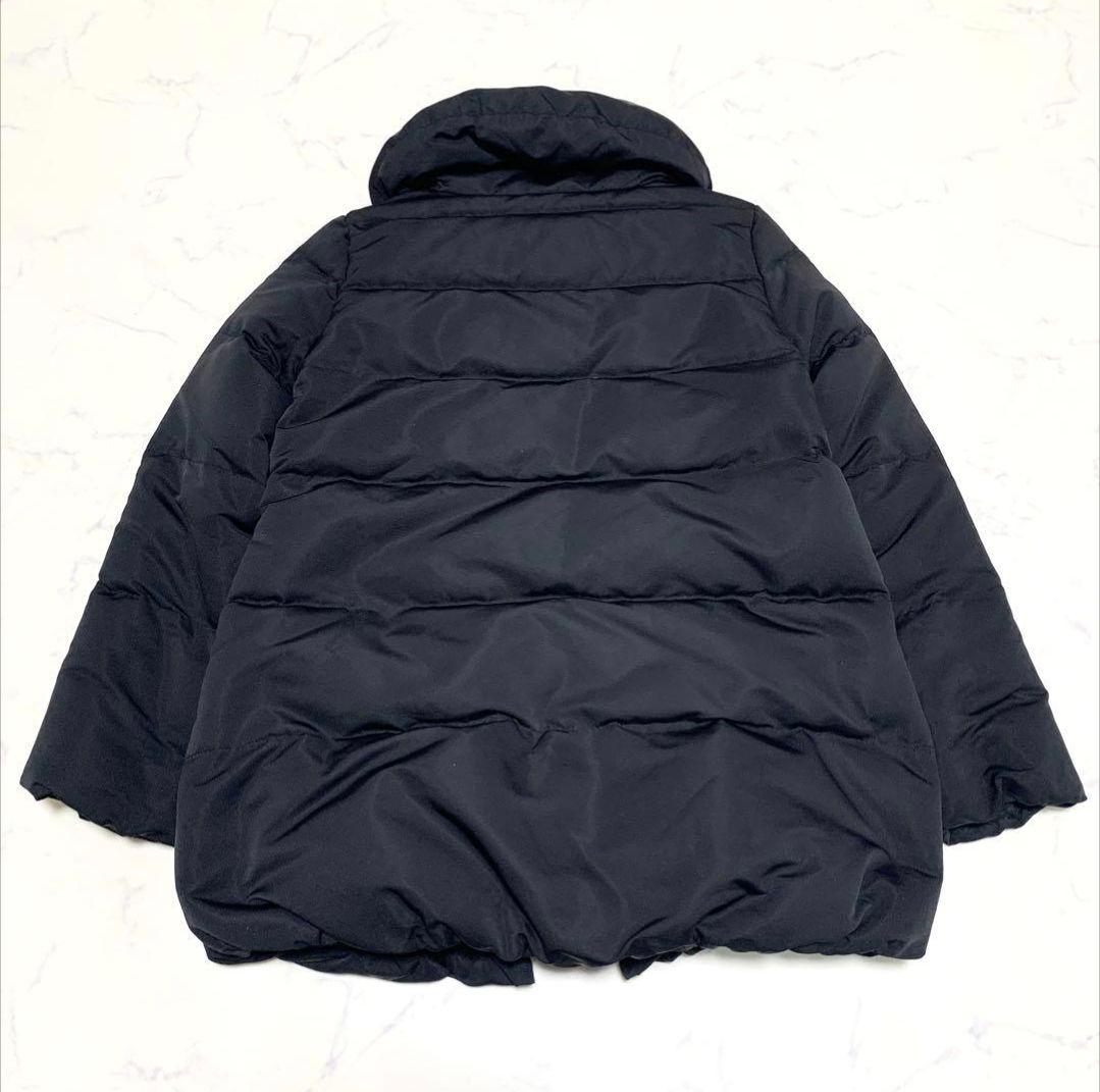 【美品】ノーブル　エステルファイユミドルダウンコート　ボリュームカラー　M　黒色