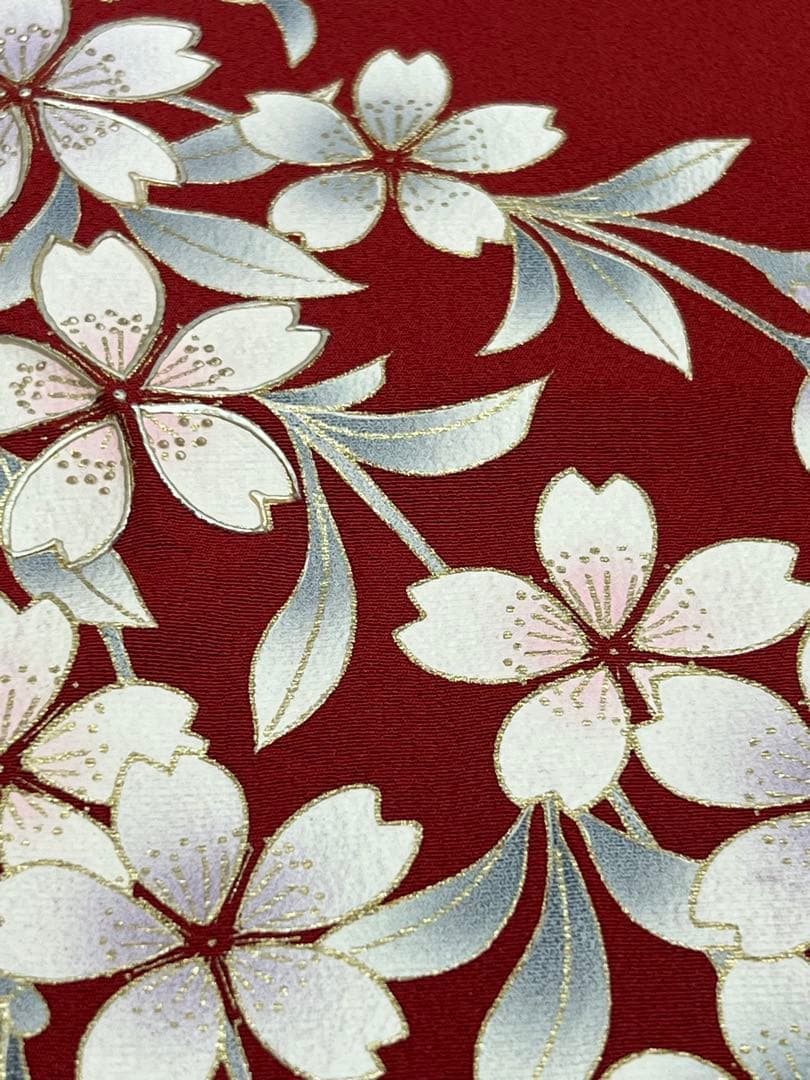 振り袖　フルセット　長襦袢　金彩加工　成人式　赤　桜　結婚式　ガード加工　765