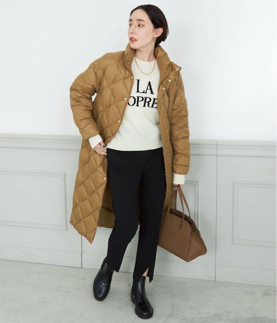 【WEB限定】【TAION/ノーリーズ】別注ダイヤキルトロングダウン　キャメル