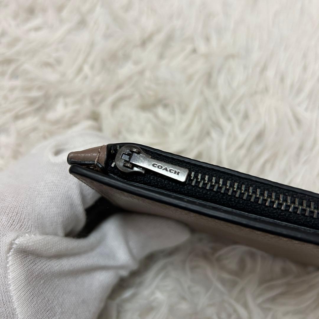⭐️未使用級⭐️コーチ マネークリップ 二つ折り財布 小銭入れ付き ブラウン メンズ