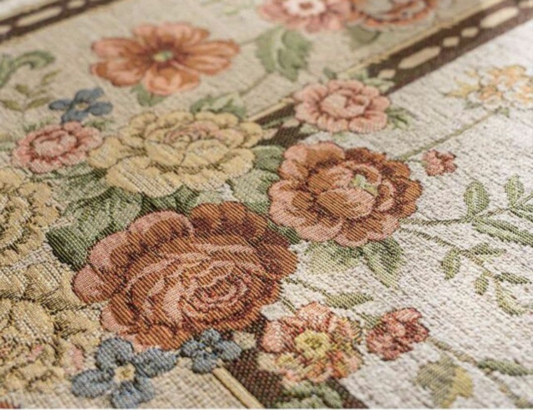 [値下]アンティークフラワー ジャカード ラグ 230×170cm／高密度織り