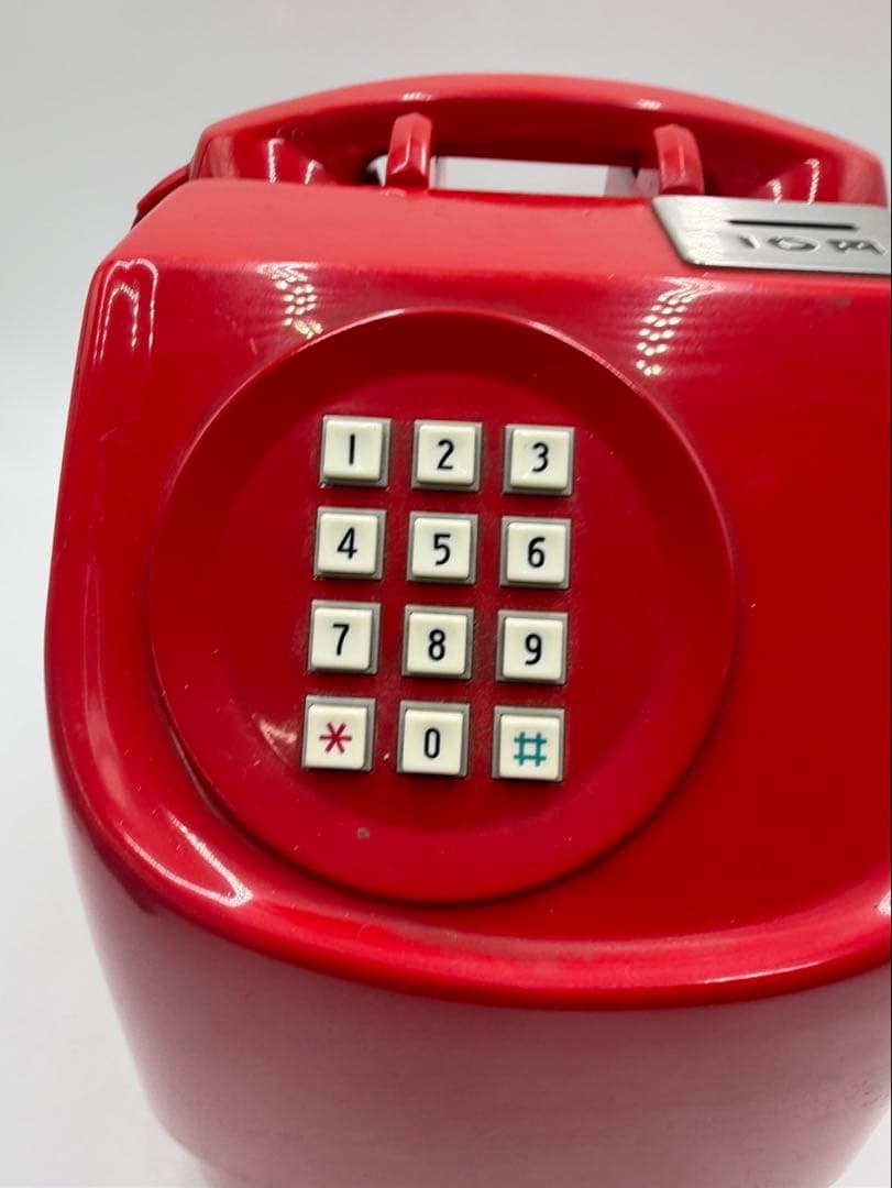 E331　レトロ 赤電話 公衆電話 プッシュ式