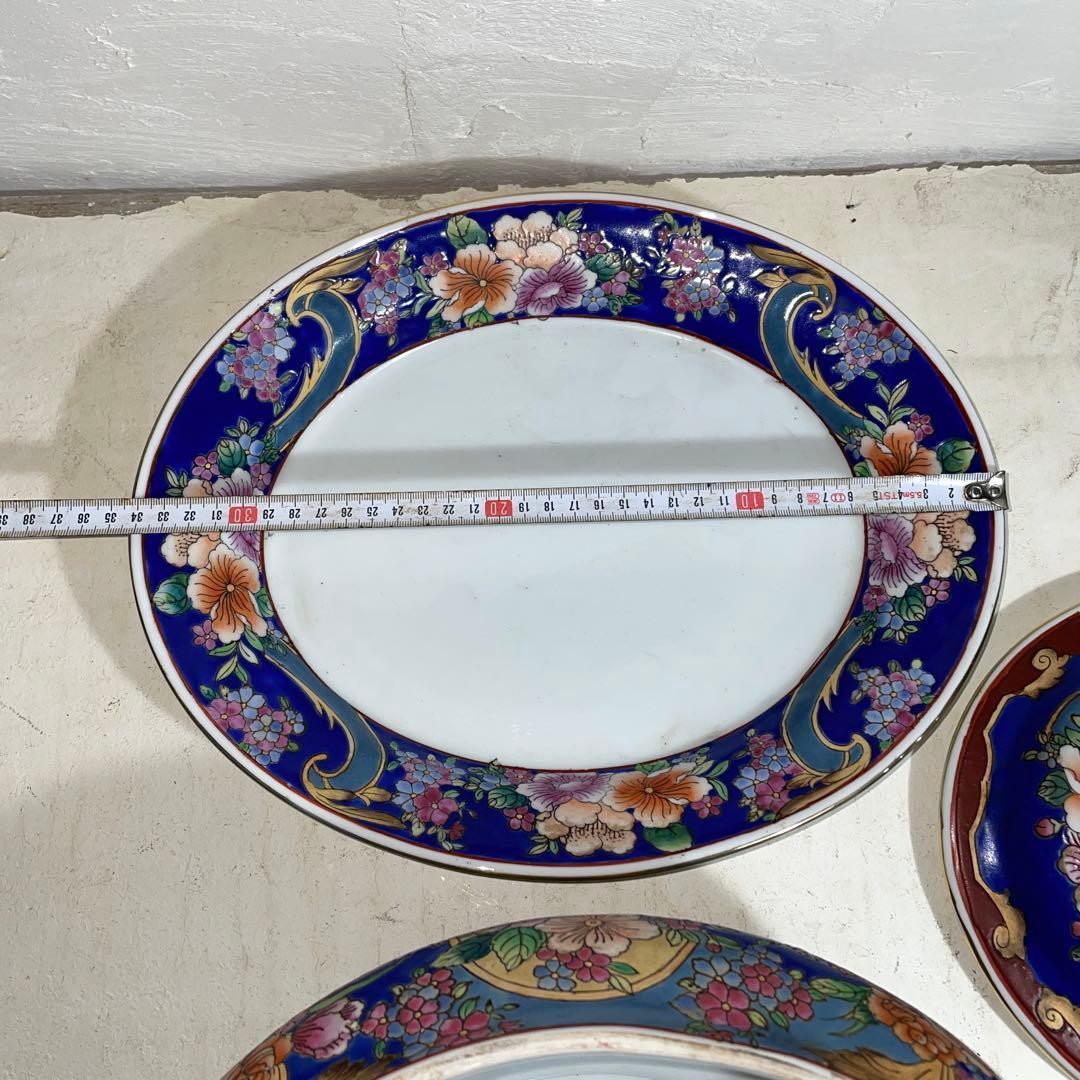 景徳鎮 乾隆年製 中国 大型 蓋付き碗 シチュー器 金彩 色絵磁器 古食器