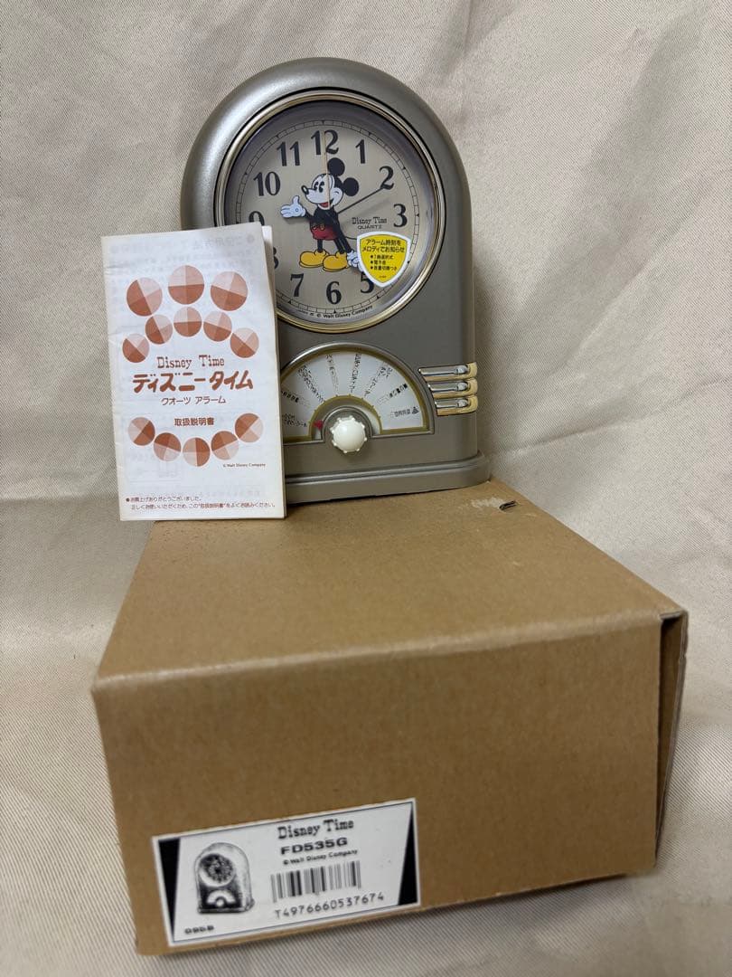希少　レトロ　Disney Time ミッキー 置時計 セイコー　FD595G