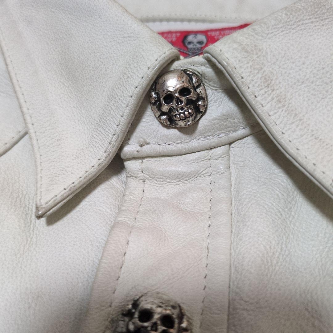 ✨希少✨ クリームソーダ レザーウエスタンシャツ スカルボタン L