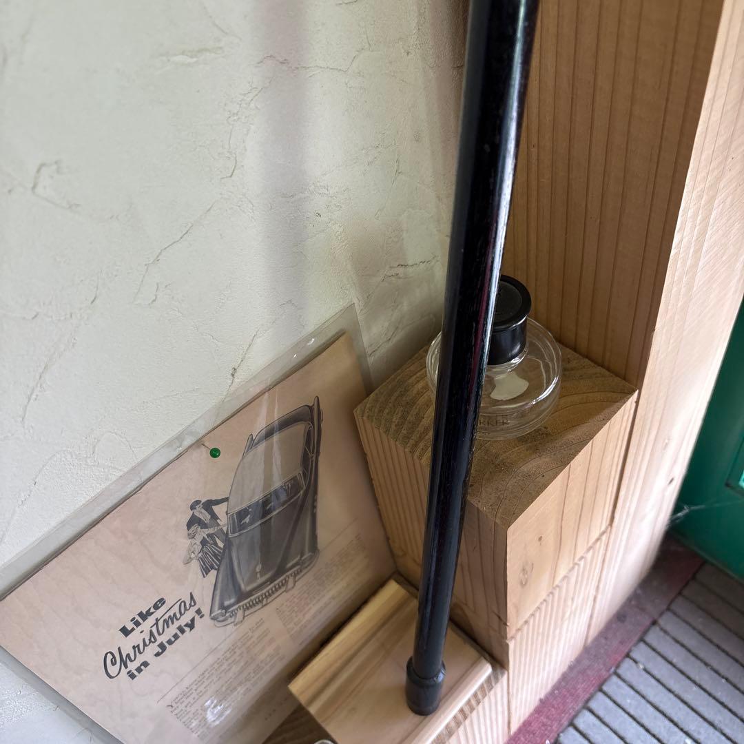 超貴重　1899年　英国アンティーク　ホーン製クラッチハンドル　ステッキ　純銀