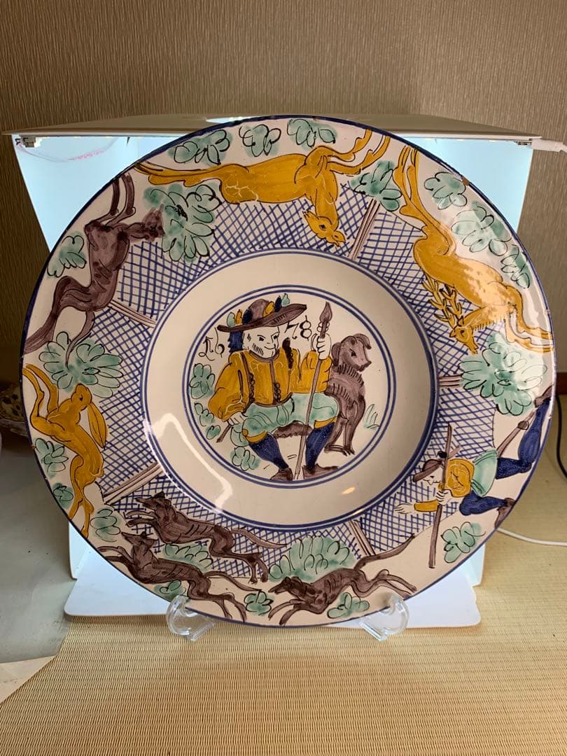 アンティーク/イングリッシュデルフトの31cm大皿