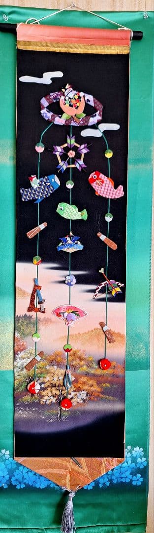 押し絵、タペストリ－、フレ－ム、吊り飾り「端午の節句」
