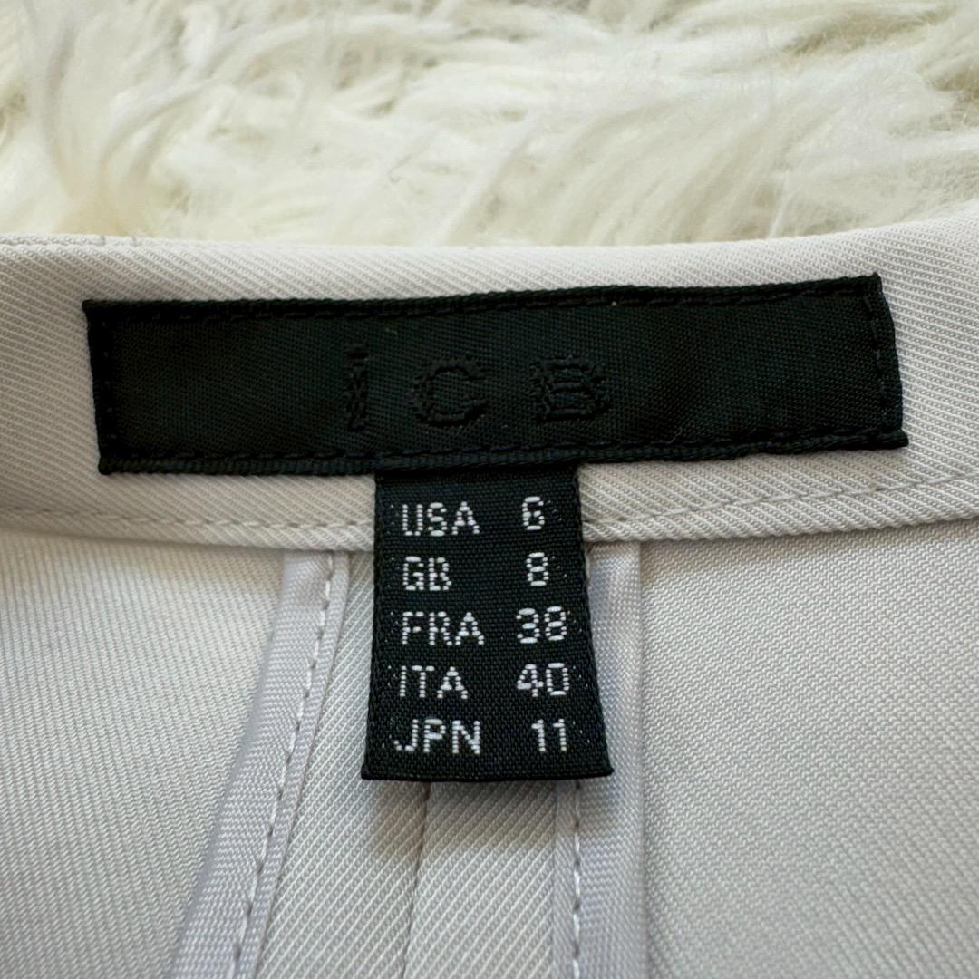 ICB アイシービー　洗える　スーツ ノーカラー　アイボリー　Lサイズ