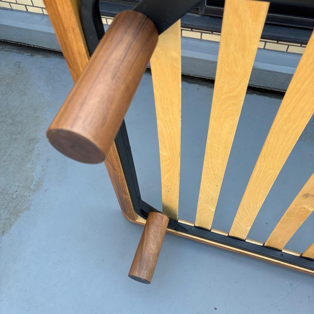 無印　シングルベッドフレーム すのこ　ウォールナット