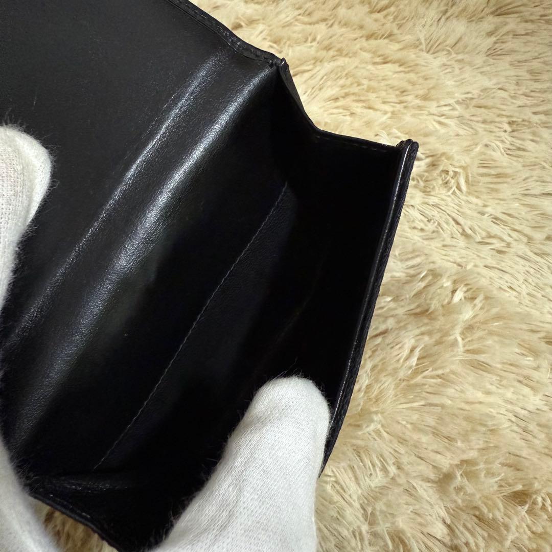 ✨美品✨グッチ　ジャッキー　折りたたみ　財布　キャンバス　レザー　ブラック